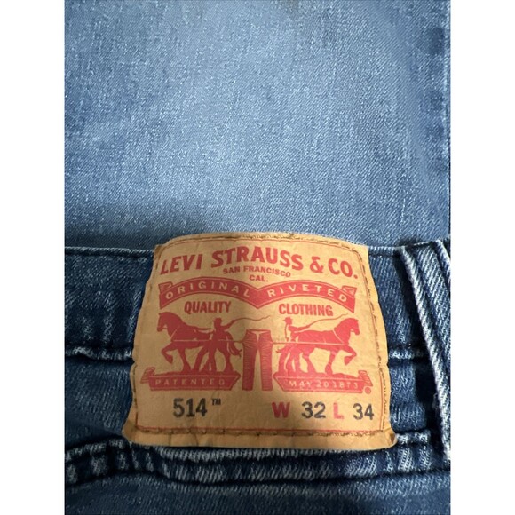 Levi's 514 Women's Denim 32W 34L Straight Leg Blue Jeans - Picture 3 of 6